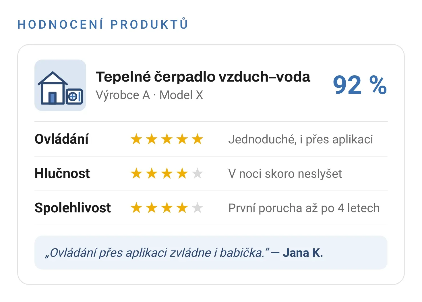 Hodnocení produktů – ovládání, hlučnost a spolehlivost tepelného čerpadla