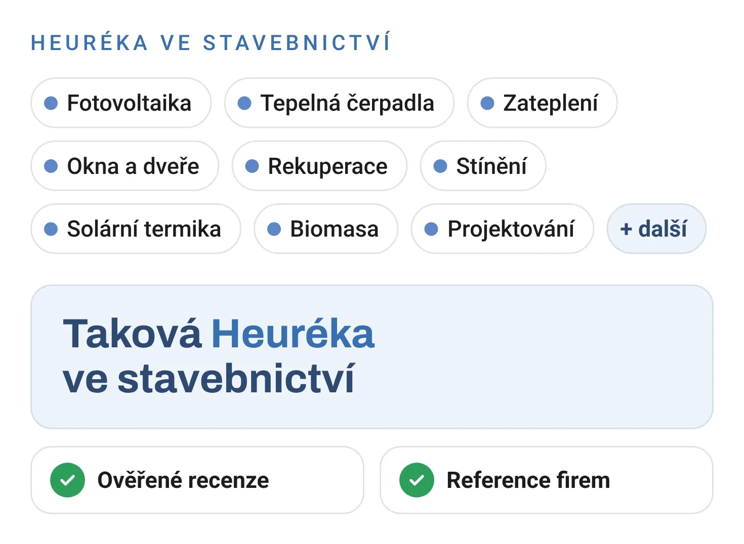 Refsite – Heuréka ve stavebnictví, 19 kategorií od fotovoltaiky po projektování