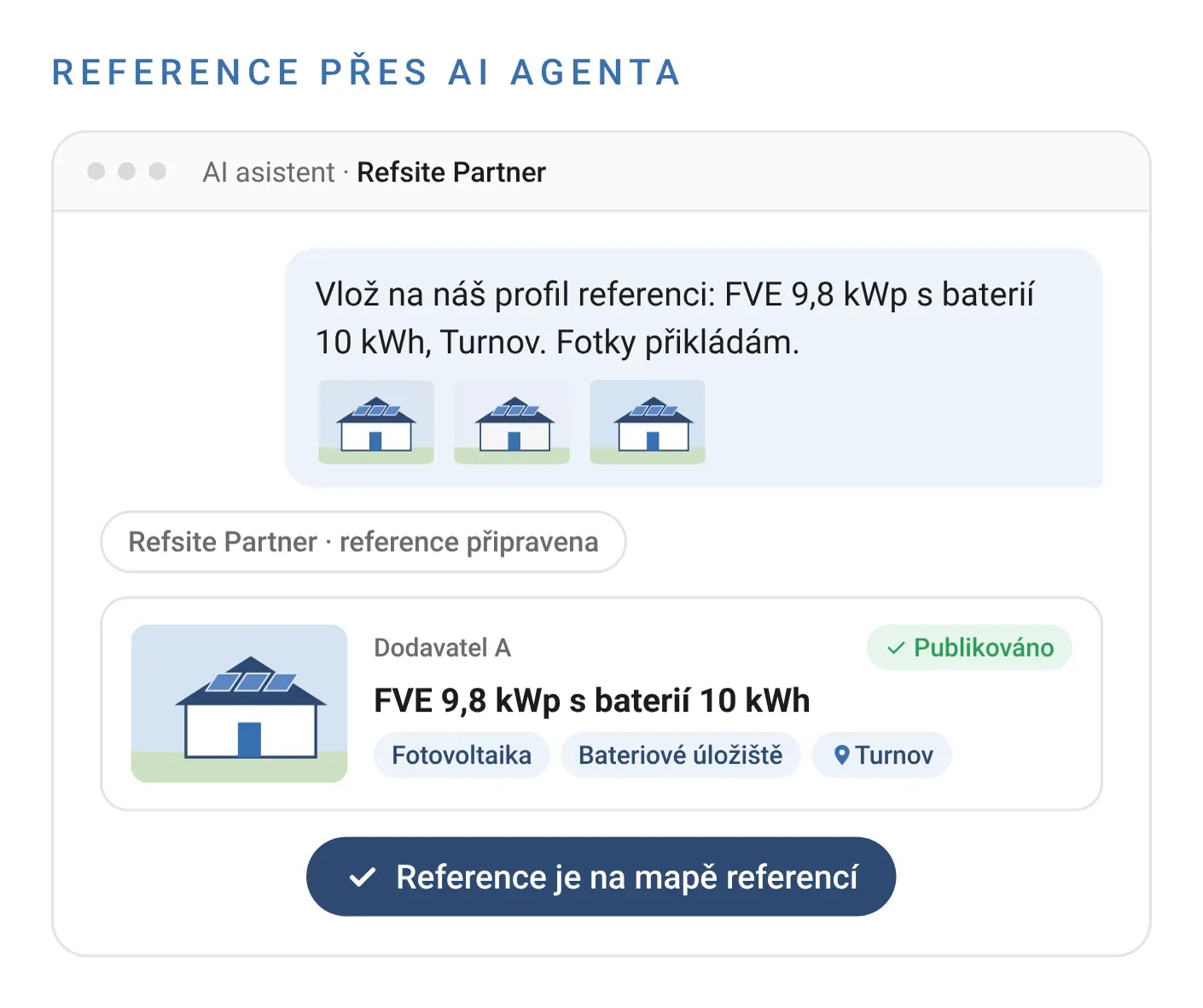 Reference vložená přes AI agenta s MCP konektorem Partner