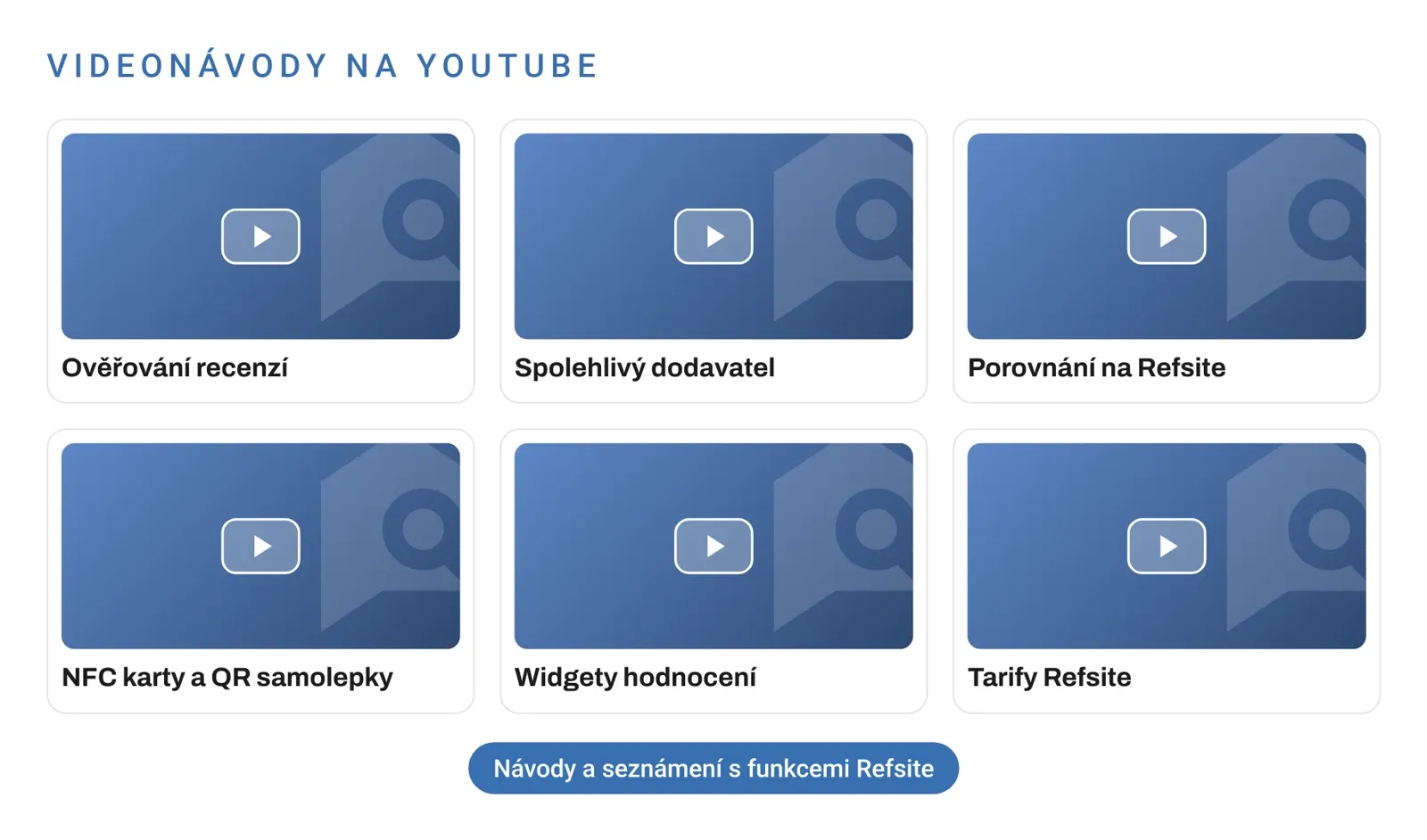 Videonávody na YouTube kanálu Refsite